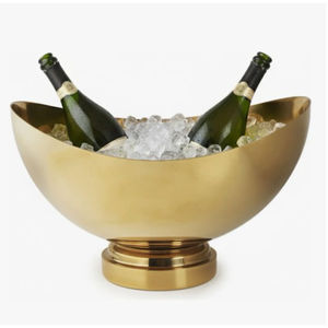 Seau à glace en aluminium doré style vintage, refroidisseur à vin en métal pour fêtes et bars à domicile, à prix exceptionnel - Product Image 1