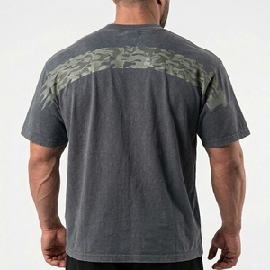 Camiseta Acid Wash en 9 colores, estilo oversized para gimnasio, camiseta para hombre con impresión DTG y serigrafía, camiseta vintage personalizada de alta calidad. - Product Image 6