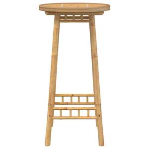 Table de bar d'extérieur avec repose-pieds rond en bambou, mobilier d'extérieur rond durable - Product Image 5