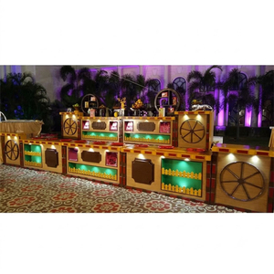 Fabricante de mostradores y toldos de acero inoxidable ligeros y elegantes para bodas indias, decoración para puestos de comida en bodas indias. - Product Image 1