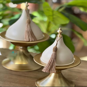 Decorative Bowl With Lid Set of 2 Round Shape Custom Islamic Serving Bowl <b>Eid</b> Mubarak <b>Gifts</b> Arabic Style - Product Image 1