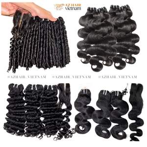 Venta al por mayor de calidad superior del cuerpo ondulado paquetes de cabello humano Remy virgen cutícula alineada 100% crudo vietnamita pelo hacer pelucas - Product Image 1