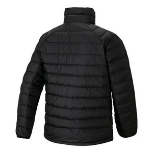 Men Black Hooded Puffer <b>Jackets</b> <b>Winter</b> Warm <b>Waterproof</b> Windproof Zipper Closure Casual Outerwear Regular Fit Polyester Wadding - Product Image 2