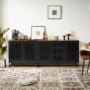 Armadio in Stile Moderno con Anta a Griglia a Doghe, MDF di Alta Qualità e Gambe in Metallo, Categoria Prodotti: Cappotti da Donna - Product Image 4