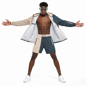 Ensemble de survêtement pour homme en nylon et polyester, coupe-vent et short, tissé technique Ripstop, marque privée, fabrication de vêtements de sport - Product Image 3