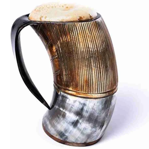 Jarra de cuerno natural hecha a mano, taza de cuerno genuino de animal, jarra de cerveza para cerveza ale, whisky, vino, regalo para fiestas, decoración. - Product Image 4