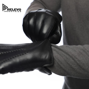 Men's Sheepskin Outdoor Autumn-winter Warm <b>Wool</b> and Fur Combined Inner Lining <b>Gloves</b> in Stock and Available for Customization - Product Image 1