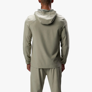 Ensemble de survêtement athlétique 2 pièces pour homme, veste à capuche zippée intégrale, pantalon fuselé, séchage rapide, léger - Product Image 4