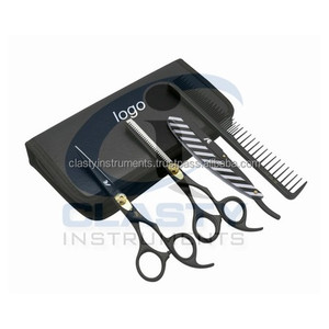 <b>HAIR</b> <b>CUTTING</b> SCISSORS BARBER SCISSORS SHAVING <b>RAZOR</b> COMB KIT SET - Product Image 1