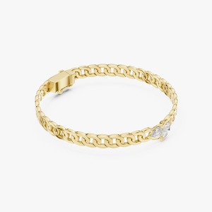 Pulsera de Oro Amarillo de 14K con Diseño de Hoja y Diamantes Cultivados en Laboratorio - Product Image 2