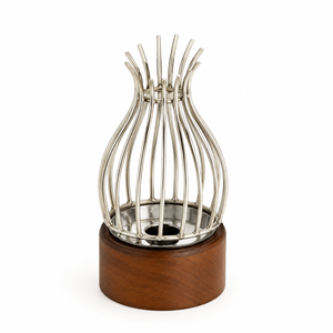 Quemador de Incienso Moderno con Jaula Metálica y Base de Madera, Diseño Artístico Único, Perfecto para Aromatizar y Decorar el Hogar con Lujo - Product Image 3