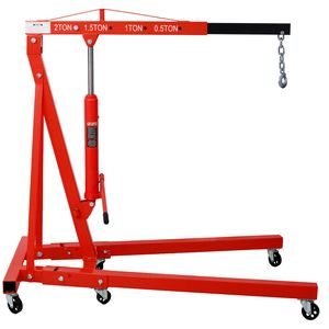 Sollevatore Elettrico Pieghevole in Acciaio Rosso da 2 Tonnellate con 6 Ruote in Ferro - Product Image 1