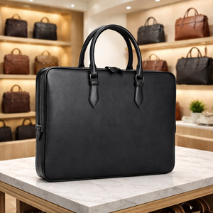Wriza Genuine Leather Business Briefcase for Men Professional Executive Laptop <b>Bag</b> with Zipper Closure Soft Office Messenger <b>Bag</b> - Product Image 5