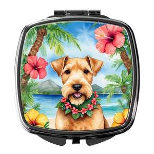 Lakeland Terrier Luau compacto plegable espejo de maquillaje de mano portátil de viaje regalo decorativo para mujeres y niñas - Product Image 1