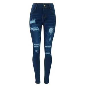 New Arrival Trendy Light Blue High <b>Waist</b> Wide Leg Breathable Skinny <b>Jeans</b> Pant for Women OEM Serviced wholesale rate OEM - Product Image 5