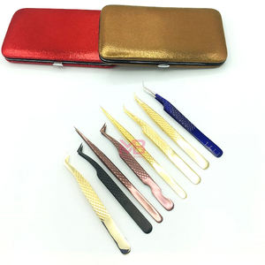 Hot <b>sale</b> eyelash tweezers <b>set</b> tweezers <b>for</b> eyelash extension stainless steel eyelash extension tweezers Fiber tip - Product Image 6