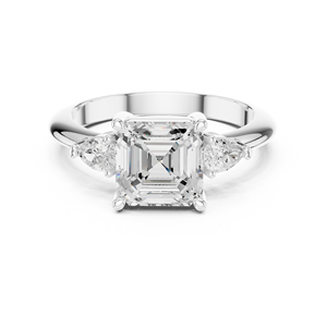Anillo de Diamantes Cultivados en Laboratorio con Corte Asscher y Pera de Calidad Premium, Oro Blanco de 14K, Certificado GRA, Joyería Fina de Lujo al por Mayor OEM - Product Image 3