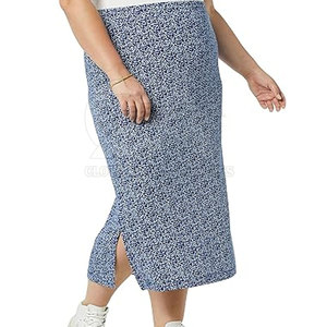 Jupe longue décontractée et élégante taille haute coupe droite pour femmes grandes tailles - Product Image 5