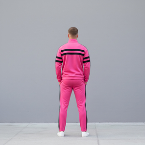 Survêtement en velours pour homme, style streetwear, prix de gros abordable, qualité supérieure, color block, respirant, pour l'automne - Product Image 3