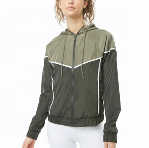 Chaqueta cortavientos de nailon ligera de secado rápido con cremallera para mujer, abrigo de yoga de manga larga para mujer - Product Image 1