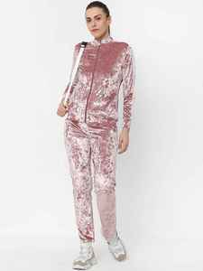 Conjunto de 2 piezas de terciopelo para mujer, diseño nuevo de primera calidad, cintura alta, cuello redondo, chándal de velour para mujer - Product Image 2