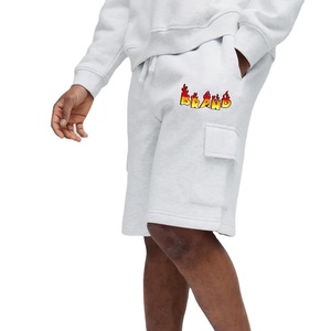 Wholesale Solid Canvas Polyester/Cotton Plus Size Men's Casual Shorts Custom Embroidered Logo Heavyweight 140g Oversized Jogger - Product Image 1