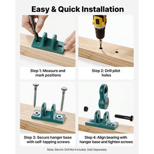 Set di 4 Ganci per Altalena Resistenti, Supporti in Lega di Alluminio con Doppio Cuscinetto, Capacità 5000 Libbre, Include Viti e Bulloni - Product Image 5