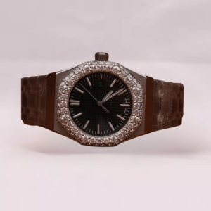 Reloj de Lujo con Incrustaciones de Moissanita y Cuarzo para Hombre y Mujer, Esfera Redonda, Estilo Hip Hop, Reloj de Joyería con Moissanita para Exportación - Product Image 1