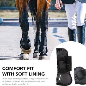 Shock-Absorbing Nylon Horse <b>Brushing</b> <b>Boots</b> Reinforced Strike Pad Adjustable Fit Closure Protect Tendon SP-40000 - Product Image 4