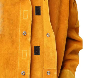 Chaqueta de Soldadura Amarilla Resistente a las Llamas y al Calor, Ropa de Trabajo de Seguridad, Equipo de Protección Industrial Resistente, Algodón Duradero - Product Image 4