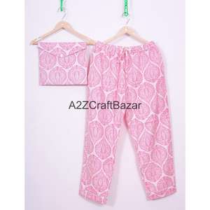 Ensemble de pyjama pour femmes en coton 100% imprimé sur mesure, vêtements de nuit romantiques été/hiver, vêtements de détente confortables avec robe de nuit élégante - Product Image 3