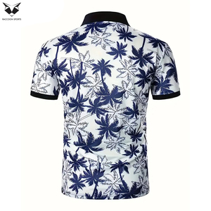 เสื้อเชิ้ตพิมพ์ลายดอกไม้สำหรับผู้ชาย แขนสั้น ติดกระดุม คุณภาพดีเยี่ยม เสื้อโปโลพิมพ์ลายสำหรับผู้ชาย - Product Image 3