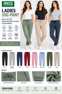Pantalones Deportivos de Forro Polar para Mujer, Cintura Elástica, 100% Algodón, para Invierno - Product Image 3