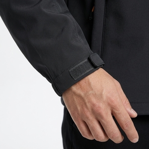 Men's <b>Black</b> Hooded Softshell Coat with Fleece Lining Outdoor <b>Windbreaker</b> Jacket Wholesale Supplier for men - Product Image 6