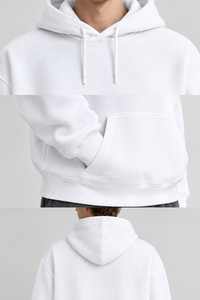 Premium Custom Printed Pullover Hoodie <b>Men's</b> <b>White</b> Oversized Hoodie Casual Long Sleeve Pullover <b>Sweatshirt</b> With Front Kangaroo - Product Image 6