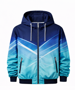 Discover-Impex 2026 Unisex Winter Blue Gradient Printed Tracksuit Set Custom Sublimation Hooded Jacket Jogger Sportswear OEM - Product Image 2