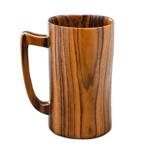 Vintage Handcrafted Wooden <b>Drink</b> Holder with Custom Logo Eco-Friendly Microwave Safe Includes Hand Grip & Lid <b>for</b> Outdoor Use - Product Image 1