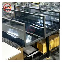 Beleuchtete Transparente Aluminium-Holz-Glas Luxus Moderne Vitrine Aufbewahrungsmöbel Schrank mit Schubladen