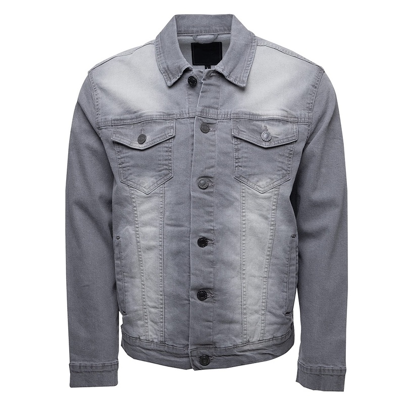 Classic Men Denim Jacket Vintage Washed