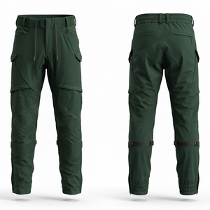 Pantalones de moto estilo cargo personalizados para exteriores, impermeables, de tela elástica con múltiples bolsillos, pantalones jogger para motociclismo para hombre - Product Image 2