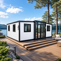 Bureau de jardin moderne, structure en acier gris foncé, maison préfabriquée modulaire portable