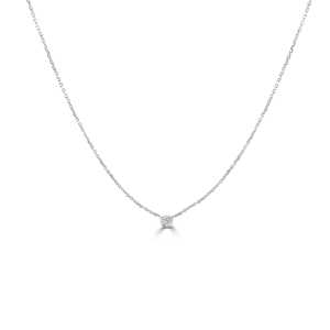Custom Round Lab Diamond Pendant <b>Necklace</b> Minimalist Everyday Luxury Bezel Set Delicate Dainty Cable Chain Charms 10k Solid Gold - Product Image 3