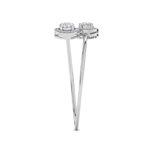 Oferta Especial: Brazalete Clásico de Oro Sólido de 18k con Diamantes de Laboratorio Celina Halo Flexi, Corte Brillante Redondo (1 CT.) Tw. Joyería - Product Image 2