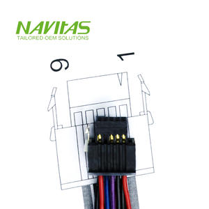 Mazo de cables de 10 vías de doble fila serie ISDF de 1,27mm con conector macho de crimpado, compatible con UL y RoHS - Product Image 4