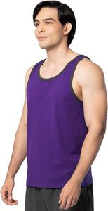 เสื้อกล้ามแขนกุดสีม่วงสำหรับผู้ชาย คอกลม สีพื้น เสื้อถักลำลอง - Product Image 2