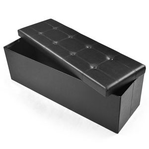 Banc de rangement pliable de 45 pouces avec mousse à mémoire de forme, tabourets et ottomanes confortables - Product Image 1