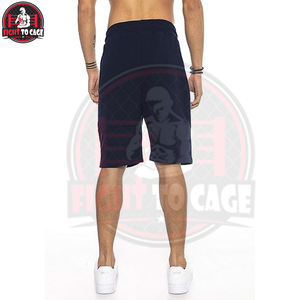 Fully Customized Made Dark Blue Color <b>Machine</b> Washable New Arrival Jogging Bottoms Comfortable Cotton Elastic Waist Men's Shorts - Product Image 5
