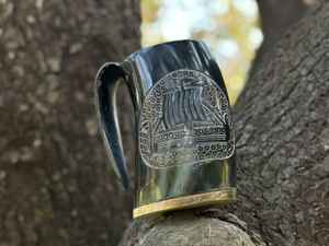 Taza de Cuerno Natural Hecha a Mano de Alta Calidad para Beber Cerveza, Café, Jugo, de Lujo, Libre de BPA, Gran Capacidad, Apta para Lavavajillas - Product Image 6