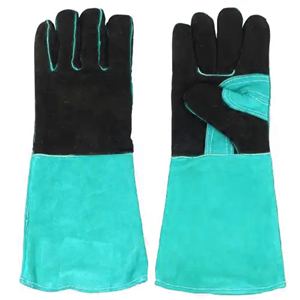 High Quality Reinforced Cowhide Split Leather Safety Gloves Anti Slip Heat and <b>Fire</b> Resistant for Welding Hockey Palm Usage - Product Image 3