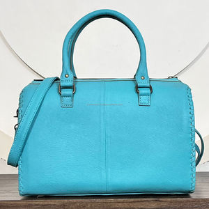 Luxury Turquoise Genuine Leather Cowhide Western Speedy <b>Bag</b> Handbag With Concho <b>Studded</b> Barrel Duffel Crossbody <b>Bag</b> for Unisex - Product Image 6